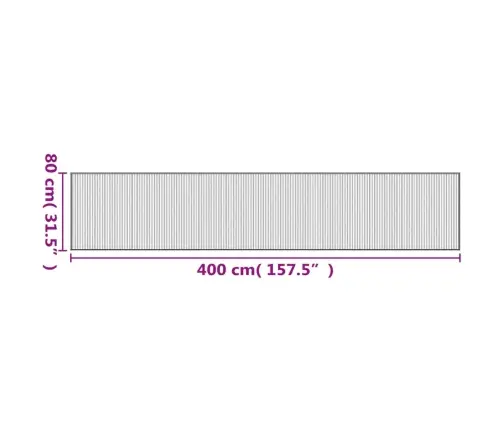 Paklājs, Taisnstūra Forma, Dabīga Krāsa, 80X400 Cm, Bambuss Vidaxl