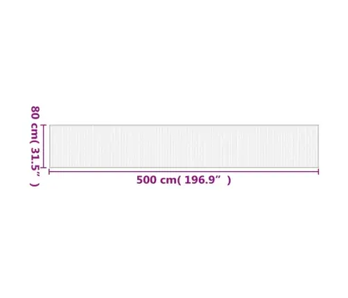 Paklājs, Taisnstūra Forma, Tumši Brūns, 80X500 Cm, Bambuss Vidaxl