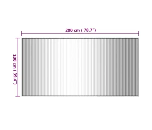 Paklājs, Taisnstūra Forma, Dabīga Krāsa, 100X200 Cm, Bambuss Vidaxl