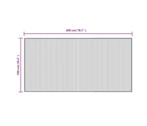 Paklājs, Taisnstūra Forma, Brūns, 100X200 Cm, Bambuss Vidaxl Paklājs, Taisnstūra Forma, Brūns, 100X200 Cm, Bambuss Vidaxl