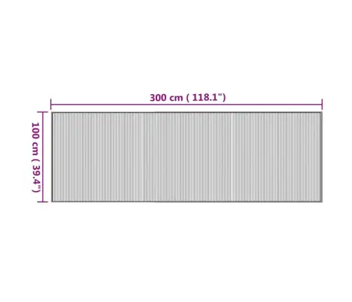 Kilimas, Natūralios Spalvos, 100X300cm Bambukas, Stačiakampis