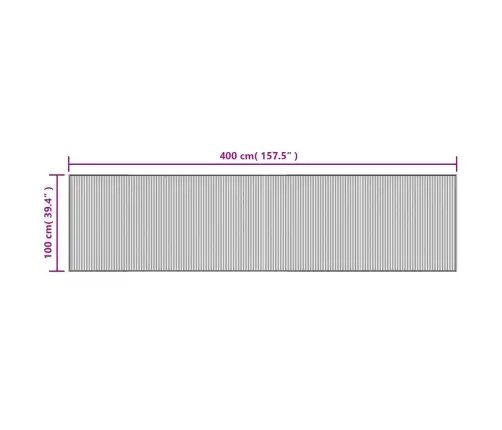 Paklājs, Taisnstūra Forma, Melns, 100X400 Cm, Bambuss Vidaxl