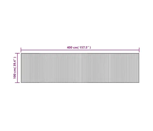 Vaip, Ristkülikukujuline, Pruun, 100 X 400 cm Bambus