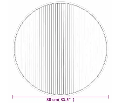 Paklājs, Apaļš, Brūns, 80 Cm, Bambuss Vidaxl