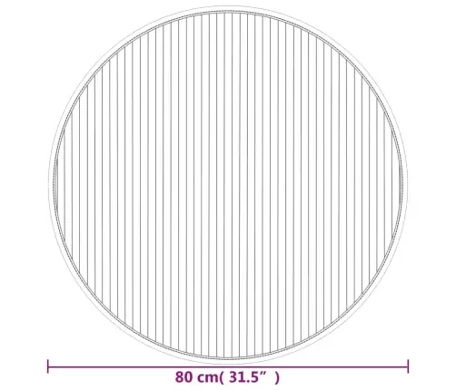 Vaip, Ümmargune, Naturaalne Hele, 80 cm Bambus