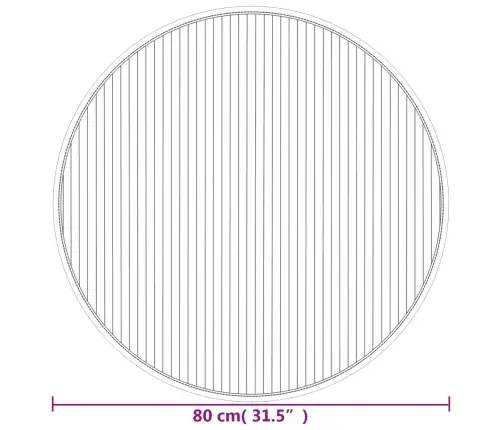 Paklājs, Apaļš, Pelēks, 80 Cm, Bambuss Vidaxl
