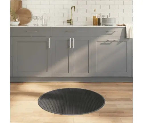 Paklājs, Apaļš, Pelēks, 80 Cm, Bambuss Vidaxl