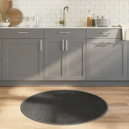Paklājs, Apaļš, Pelēks, 100 Cm, Bambuss Vidaxl