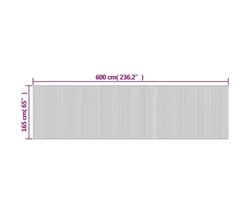 Kambario Pertvara, Pilkos Spalvos, Plotis 600 cm Aukštis 165 cm Bambukas