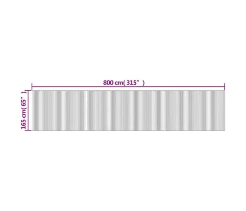 Istabas Aizslietnis, Balts, 165X800 Cm, Bambuss Vidaxl