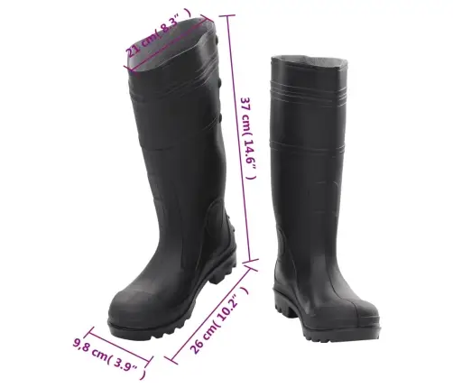 Kummikud, Must, Suurus 38, Pvc