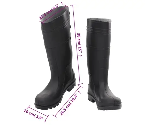 Kummikud, Must, Suurus 39, Pvc