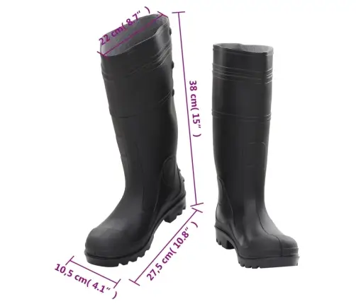 Kummikud, Must, Suurus 40, Pvc