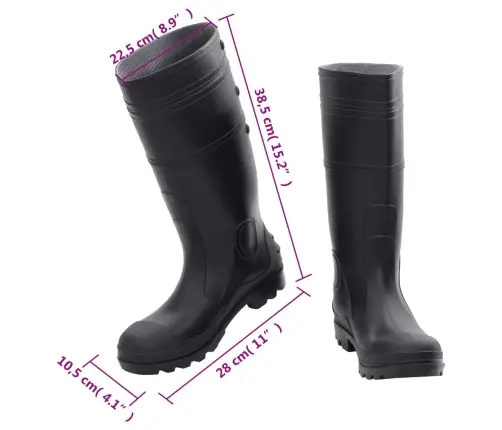 Kummikud, Must, Suurus 41, Pvc