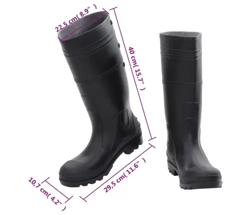 Guminiai Batai, Juodos Spalvos, Pvc, 43 Dydžio