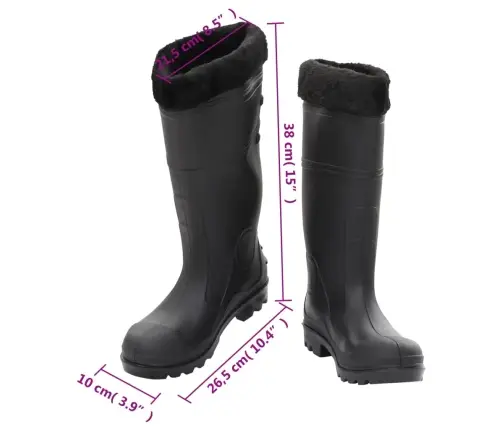 Gumijas Zābaki Ar Izņemamu Zeķi, Melni, 39. Izmērs, Pvc Vidaxl