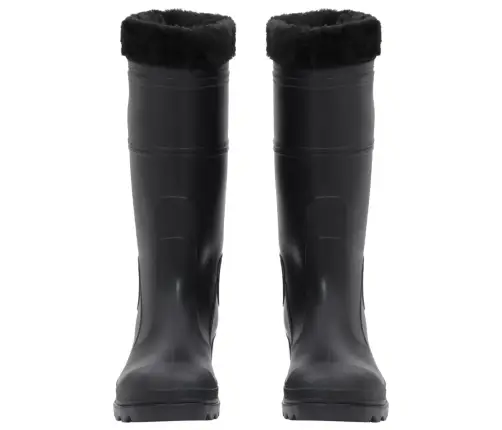 Gumijas Zābaki Ar Izņemamu Zeķi, Melni, 42. Izmērs, Pvc Vidaxl