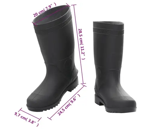 Guminiai Batai, Juodos Spalvos, Pvc, 39 Dydžio