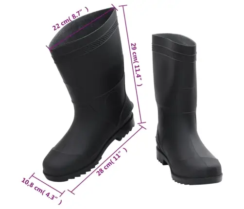 Kummikud, Must, Suurus 43, Pvc