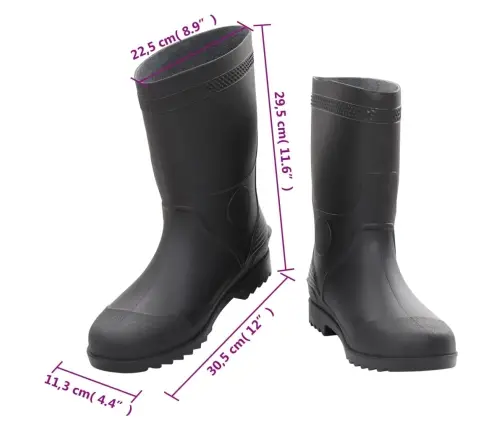 Guminiai Batai, Juodos Spalvos, Pvc, 46 Dydžio