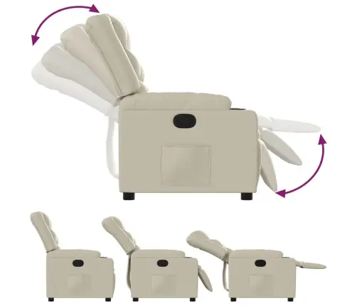Atpūtas Krēsls, Atgāžams, Krēmkrāsas Mākslīgā Āda Vidaxl