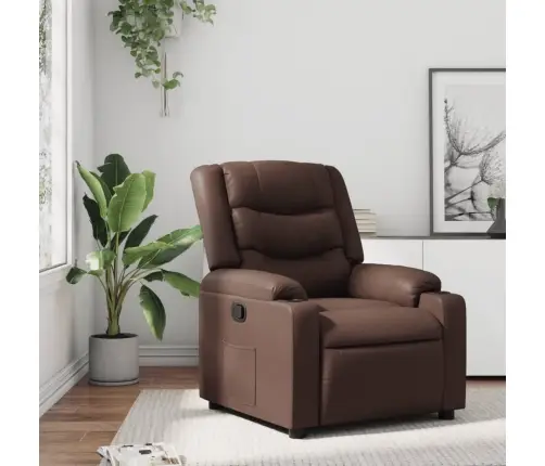 Atlošiamas Krėslas, Rudos Spalvos, Dirbtinė Oda