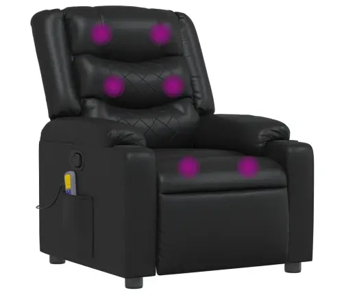 Masāžas Krēsls, Atgāžams, Melna Mākslīgā Āda Vidaxl