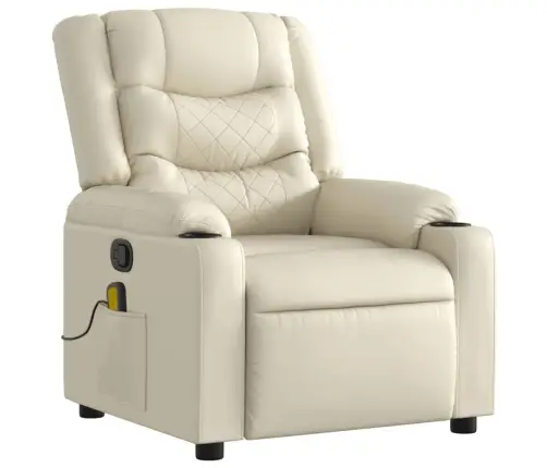 Masāžas Krēsls, Atgāžams, Krēmkrāsas Mākslīgā Āda Vidaxl