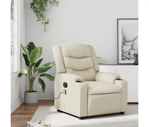 Masāžas Krēsls, Atgāžams, Krēmkrāsas Mākslīgā Āda Vidaxl