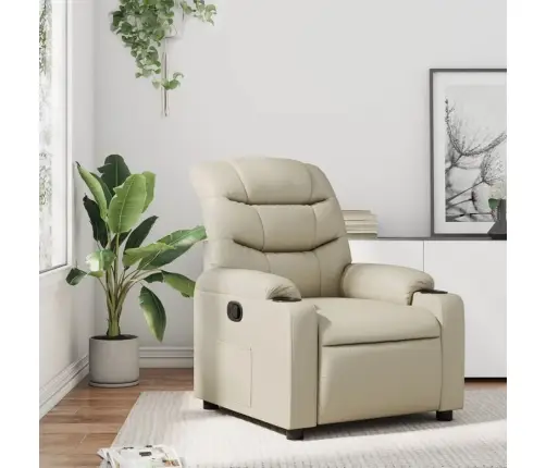 Atlošiamas Krėslas, Kreminės Spalvos, Dirbtinė Oda