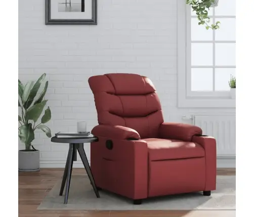 Atpūtas Krēsls, Atgāžams, Vīnsarkana Mākslīgā Āda Vidaxl Atpūtas Krēsls, Atgāžams, Vīnsarkana Mākslīgā Āda Vidaxl