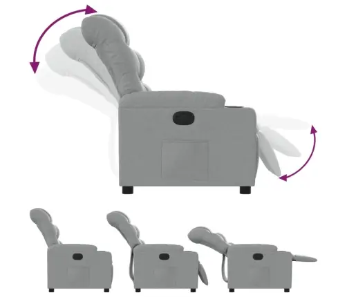 Atpūtas Krēsls, Atgāžams, Gaiši Pelēks Audums Vidaxl