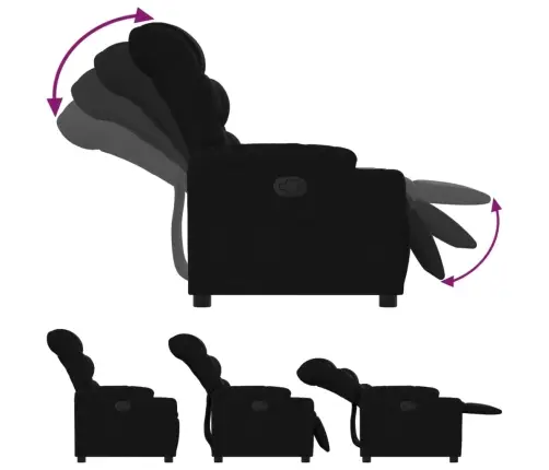 Atlošiamas Krėslas, Juodos Spalvos, Audinys