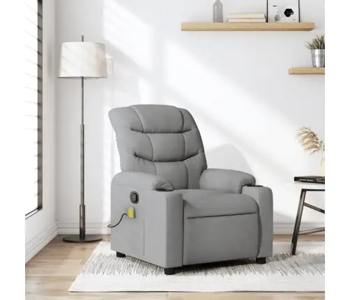 Masāžas Krēsls, Atgāžams, Gaiši Pelēks Audums Vidaxl