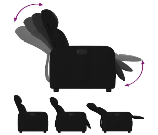 Atpūtas Krēsls, Atgāžams, Melns Audums Vidaxl