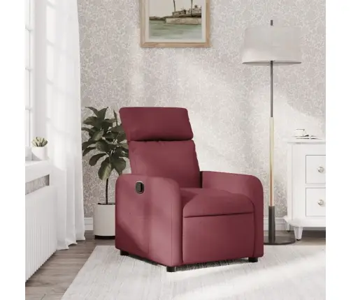 Atpūtas Krēsls, Atgāžams, Vīnsarkans Audums Vidaxl