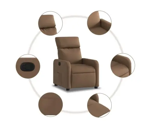 Atpūtas Krēsls, Atgāžams, Brūns Audums Vidaxl