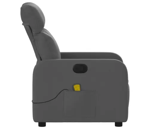 Atlošiamas Masažinis Krėslas, Tamsiai Pilkos Spalvos, Audinys