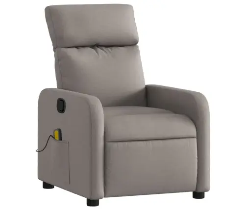 Masāžas Krēsls, Atgāžams, Pelēkbrūns Audums Vidaxl