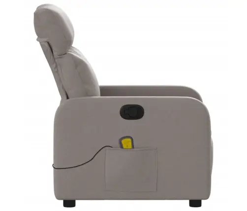 Masāžas Krēsls, Atgāžams, Pelēkbrūns Audums Vidaxl