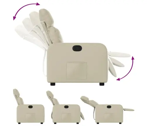 Atpūtas Krēsls, Atgāžams, Krēmkrāsas Mākslīgā Āda Vidaxl
