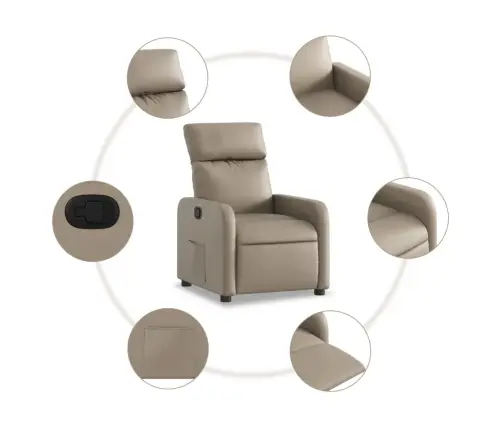 Atpūtas Krēsls, Atgāžams, Kapučīno Krāsas Mākslīgā Āda Vidaxl