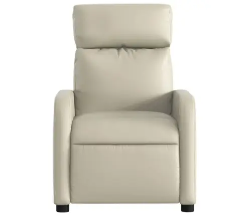 Atlošiamas Masažinis Krėslas, Kreminės Spalvos, Dirbtinė Oda
