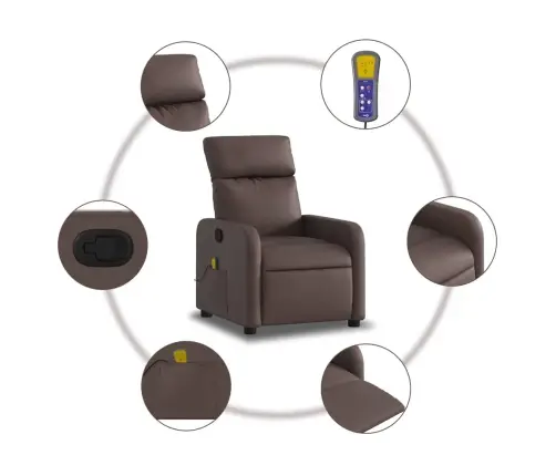 Masāžas Krēsls, Brūna Mākslīgā Āda Vidaxl