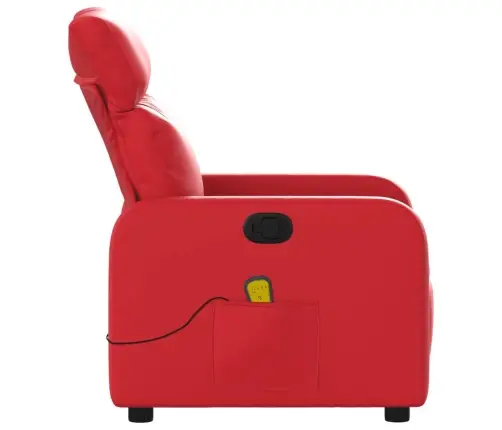 Atlošiamas Masažinis Krėslas, Raudonos Spalvos, Dirbtinė Oda Atlošiamas Masažinis Krėslas, Raudonos Spalvos, Dirbtinė Oda