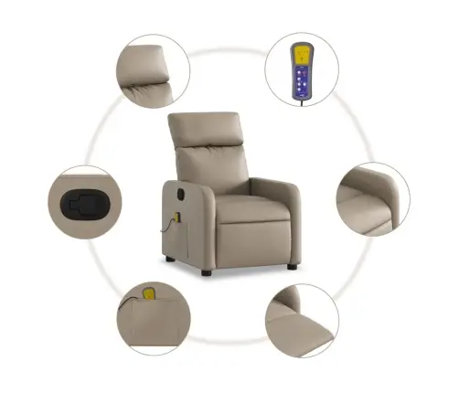 Masāžas Krēsls, Atgāžams, Kapučīno Krāsas Mākslīgā Āda Vidaxl