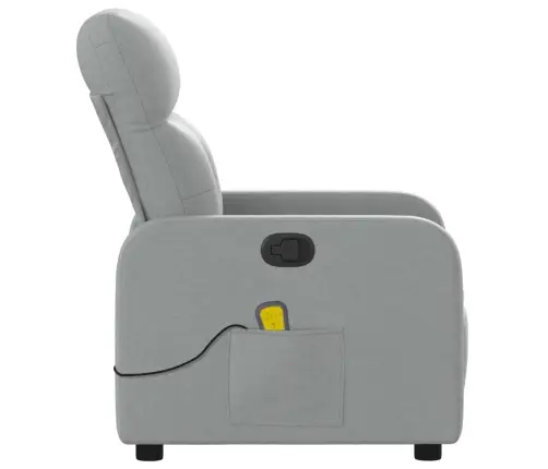 Atlošiamas Masažinis Krėslas, Šviesiai Pilkos Spalvos, Audinys