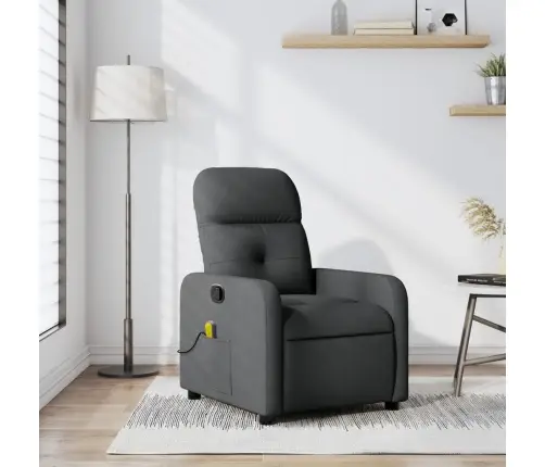 Masāžas Krēsls, Atgāžams, Tumši Pelēks Audums Vidaxl