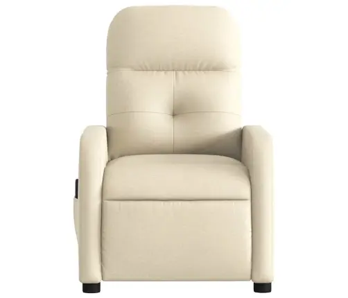 Masāžas Krēsls, Atgāžams, Krēmkrāsas Audums Vidaxl