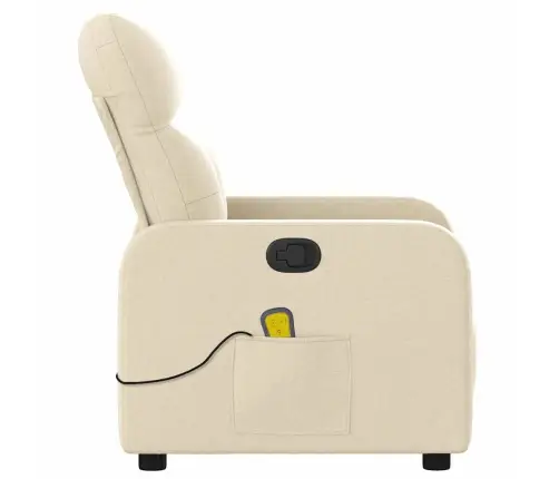 Masāžas Krēsls, Atgāžams, Krēmkrāsas Audums Vidaxl